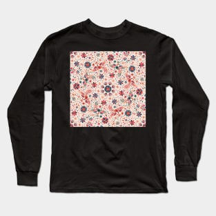 Mexican seamless pattern in beige colors Long Sleeve T-Shirt